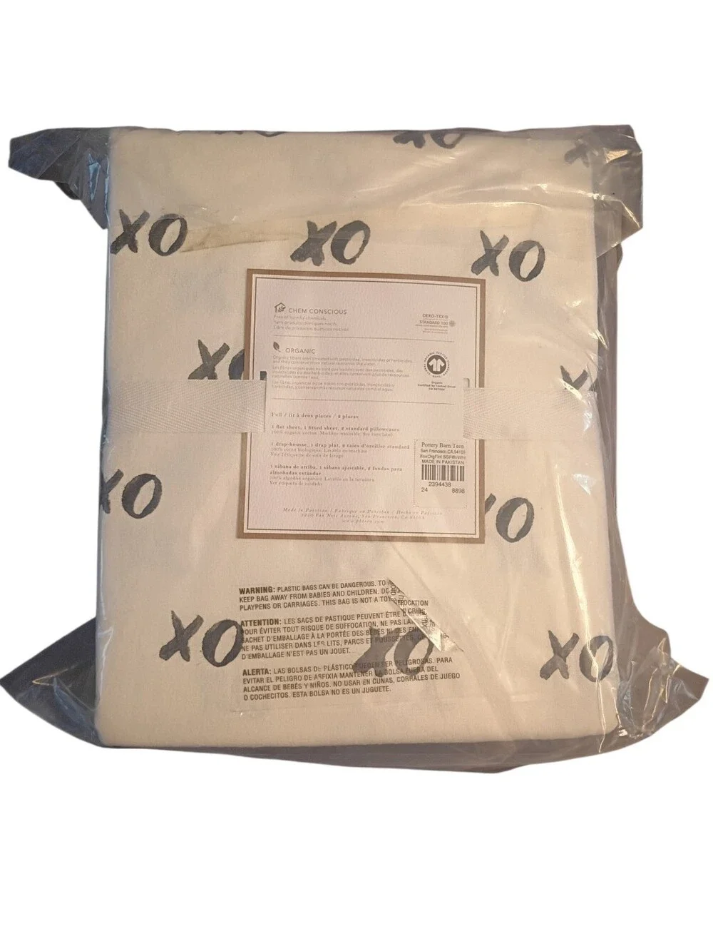 Pottery Barn Teen XOXO Organic 100% Cotton Flannel Sheet Set Full Size NWT